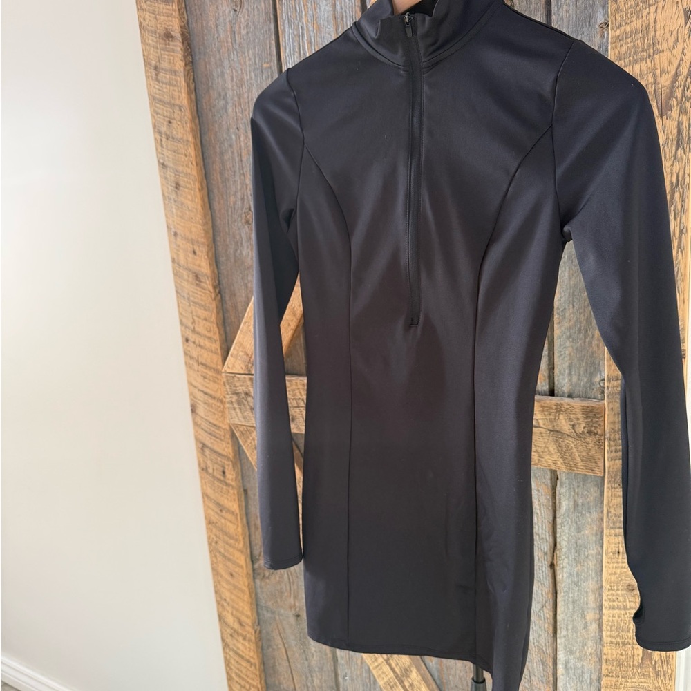 Garage black long sleeve half zip-up  dress-Size XS